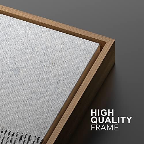 SIGNWIN Framed Canvas Print Wall Art Set Grunge Black & Brown Landscape Abstract Geometric Digital Art Minimalism Modern Art Decorative Boho for Living Room, Bedroom, Office - 24"" x36 x2 Natural - Image 4