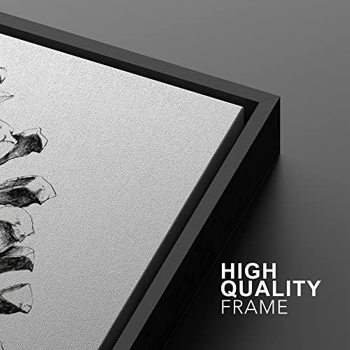 SIGNWIN Framed Canvas Print Wall Art Set Black & White Forest Woodland Pinecone Nature Wilderness Illustrations Modern Art Rustic Relax/Calm for Living Room, Bedroom, Office - 16"" x24 x2 Black - Image 4