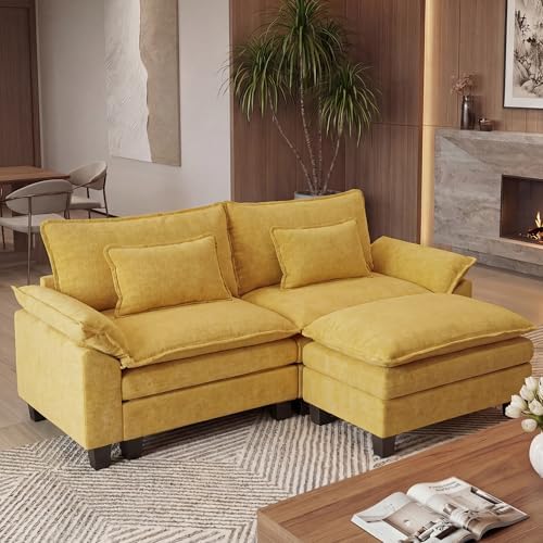 URRED Oversized Modular Sectional Sofa，Yellow：87" L Shaped by URRED