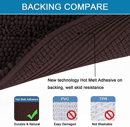 H.VERSAILTEX Bathroom Rugs Bath Mat Runner Rug Non Slip Kitchen Rug Extra Long Bath Rug Runners Oversized 59" x 20" Absorbent Washable Dry Fast Plush Area Rug for Bathroom/Bedroom - Chocolate - Image 4