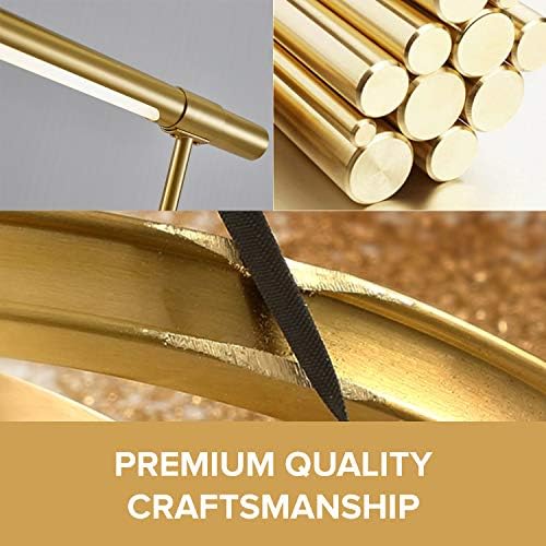 Bling All-Brass Mid Century Desk Lamp - Modern Gold Bankers Shade - 18-in LED Light - Adjustable Table Lamp for Study, Bedside Reading - Polished Brass - Image 5