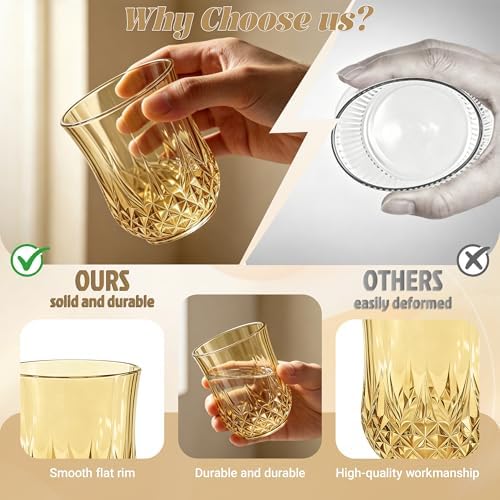 40 Pack Plastic Stemless Wine Glasses, 12oz Unbreakable Wine Cups - Image 3