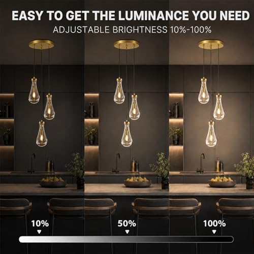 Raindrop Pendant Light Fixtures of 3 Lights,Tear Drop Pendants Light - Image 6