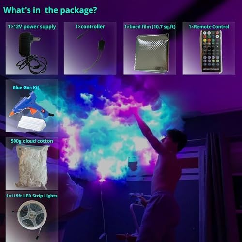 Cloud LED Lights for Ceiling. 3D Thunder Clouds RGB Light with Music Sync - Image 6