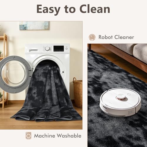 2x6 Tie-dye Dark Grey Runner Rug Washable Non-Slip for Kitchen Hallway - Image 6