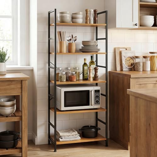 5 Tier Bookshelf, Free Standing Bookcase with Open Storage Shelves - Image 6