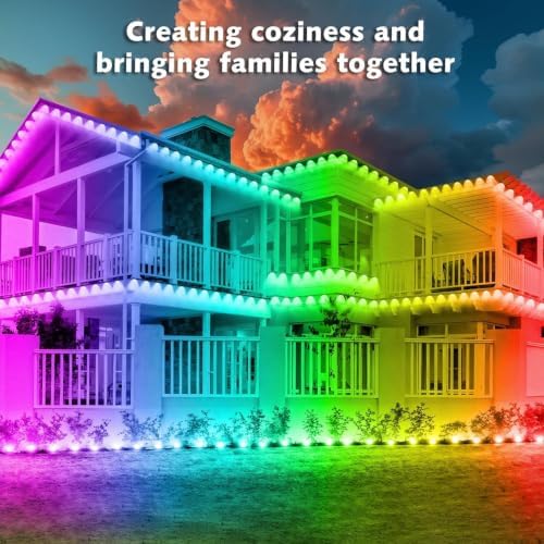 SINLEY 200FT Permanent Outdoor RGB Lights,Waterproof Smart LED Eaves Lights with App/Remote Control,for Christmas and All Holiday Decor,Daily and Accent Lighting,House Roof and Garden Lighting - Image 7
