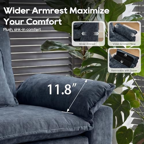 URRED Oversized Modular Sectional Sofa，Blue：157" U Shaped - Image 6