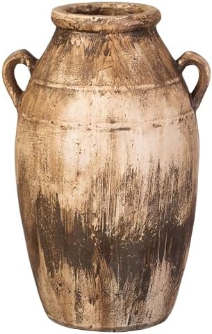 23-Inch Brown Antique-Inspired Fiberglass Tall Floor Vase - Farmhouse Boho Decor for Living Rooms, Entryway Tables, and Wedding Tables - The Perfect Table Centerpiece for Parties, and Special Events by Uniquewise