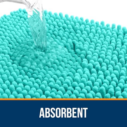 OLANLY Small Bathroom Rugs 24x16, Extra Soft Absorbent Chenille Bath Rugs - Image 4