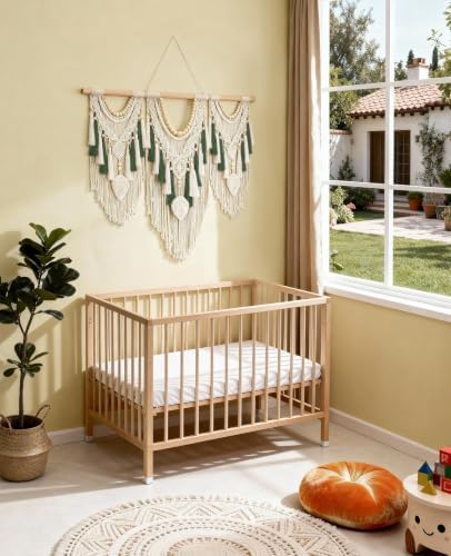 Tempospark Macrame Wall Hanging, 43"x32" Boho Wall Hanging, Large Wall Art for Bedroom, Living Room, Dining Room, Nursery, Gallery (Leaf&Bead) - Image 4