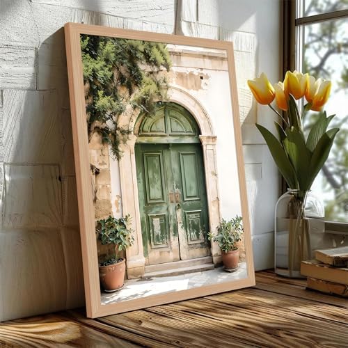 skysoon Mallorca Green Door Wall Art, Boho Mediterranean Architecture Print - Image 2