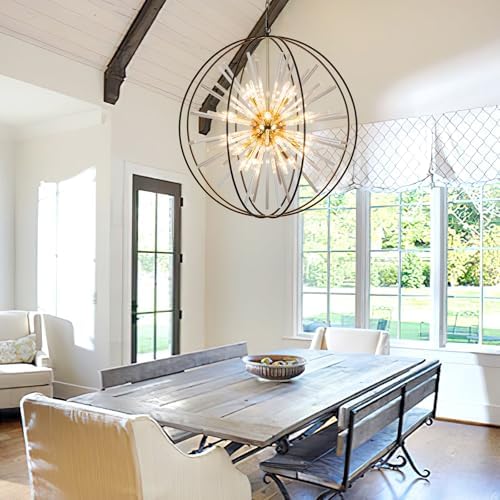Modern Large Black and Gold Crystal Chandelier for Entryway High Ceiling - Image 5