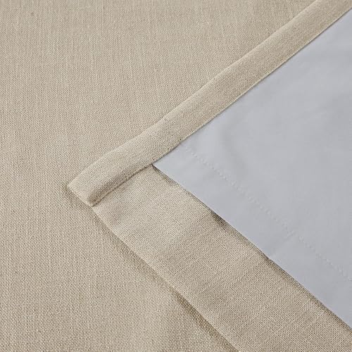 Vision Home Sand Pinch Pleated Full Blackout Curtains Linen Blended Room Darkening Window Curtains 108 inch for Living Room Bedroom Thermal Insulated Pinch Pleat Drapes with Hooks 40" Wx108 Lx2 - Image 6