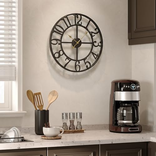 Cuspin Black Wall Clock 16 Inch Modern Clocks for Living Room Decor - Image 2