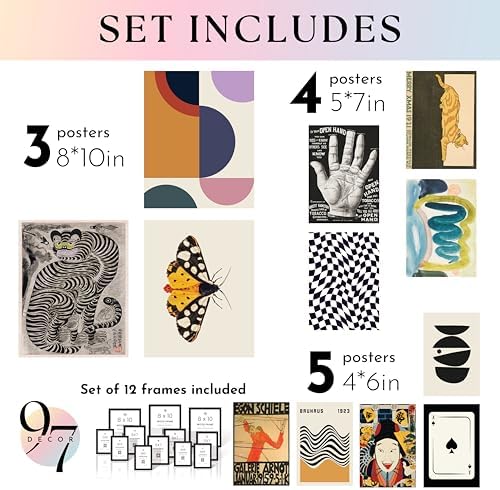 Eclectic Wall Art Prints Unframed, Mid Century Retro Decor for Home Bedroom - Image 2
