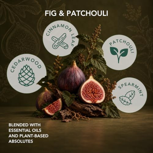 Fig & Patchouli Beeswax Candle, Green Fig & Earthy Patchouli, 90+ Hr Burn - Image 4