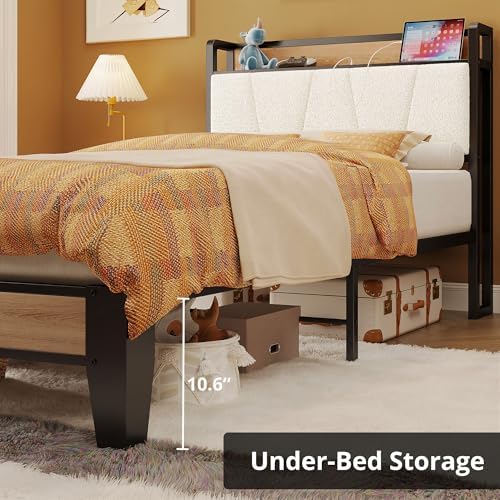 LIKIMIO XL Twin Size Bed Frame with Storage Headboard and Charging Station - Image 5