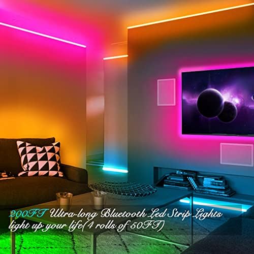 DAYBETTER Led Strip Lights Smart with App Control Remote, 2835 RGB for Bedroom, Music Sync Color Changing for Room Party 200 ft (2 Rolls of 100 ft) - Image 2