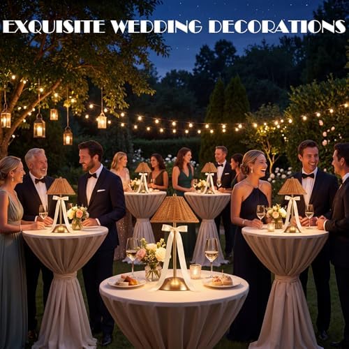 8 Pack Rattan Wicker Cordless Table Lamps LED Rechargeable - Image 5