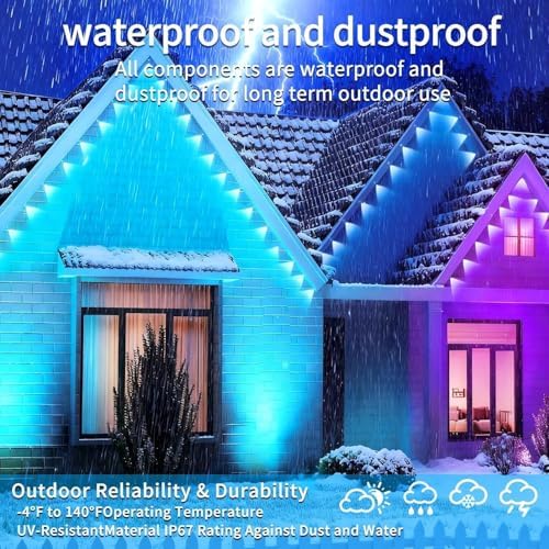 200Ft Permanent Outdoor Lights for House Waterproof, IP67 LED Eave Lights with App/Remote Control, Outdoor Permanent led Lighting for House Roof Decor,Christmas,Party,All Holiday and Daily - Image 6
