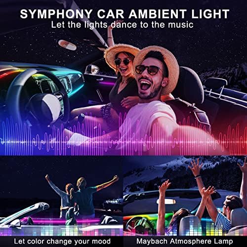 Acrylic Interior Car LED Strip Light with Wireless APP, RGB Dreamcolor 2 in 1 Ambient Lighting Kits, 16 Million Colors Sound Active Function Car Neon Lights, Sync to Music (dreamcolor 2 in 1) - Image 7