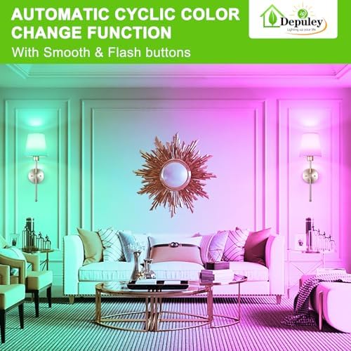 Depuley Battery Operated Wall Sconce: Set of 2 Wireless Wall Lights with Remote for Bedroom - Rechargeable 15 Colors 19.9" Wall Lamp for Living Room Hallway Decor - Image 4