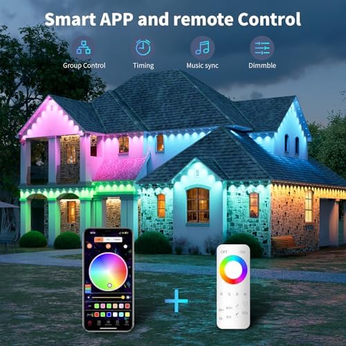 Permanent Outdoor Lights RGB 100FT/50LEDs Eaves String - Image 3