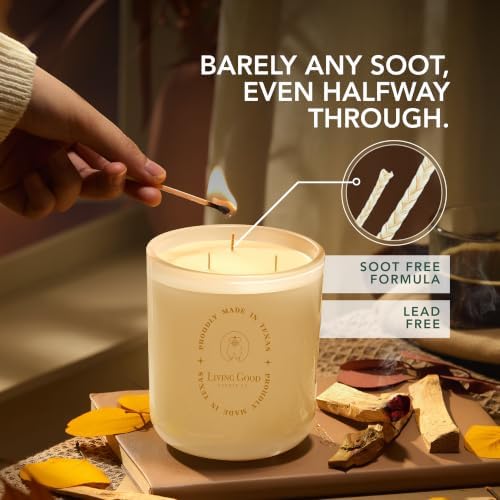 Fall Fresh Cinnamon Bark Essential Oil - Warm & Spicy Pure Beeswax Candle - 90+ Hours Long Burning - Non-Toxic Scented Candles for Autum Home Decor & Aromatherapy for Anxiety Relief - Natural - 15 OZ - Image 3