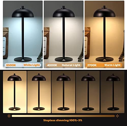 1 Pack Cordless Table Lamp Rechargeable, 5000mAh Battery Table Light - Image 2