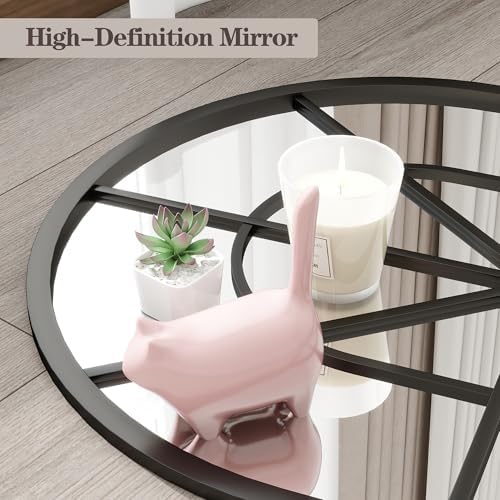 Dewfig Arched Windowpane Floor Mirror, 65"x 22" Full Length Mirror, Black - Image 5