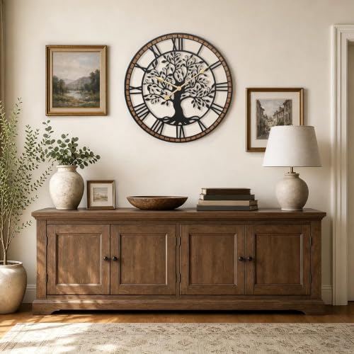 Micasso Large Wall Clock Decorative: 27 Inch Tree of Life Battery Operated - Image 4