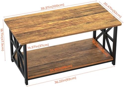 GreenForest Round Corners Coffee Table for Living Room - Image 3