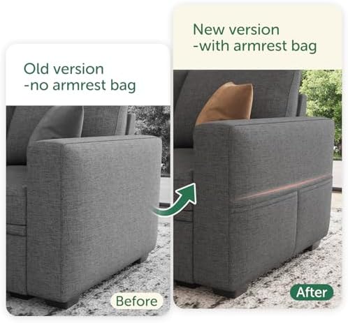 HONBAY Modular Sectional Sleeper Sofa with Pull Out Couch, Oversized U Shaped Sleeper Pull Out Bed with Storage Sectional Couches for Living Room - Dark Grey - Image 7