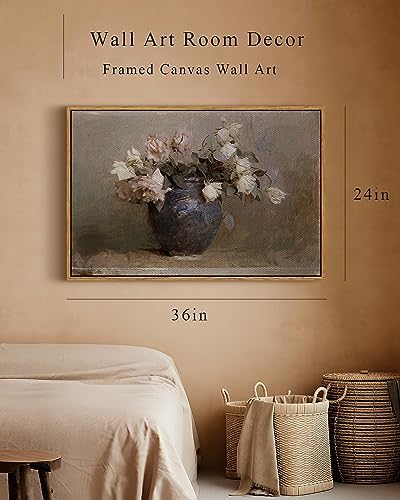 InSimSea Framed Canvas Wall Art Vintage Decor, Retro Floral Rustic Decorations for Living Room, Farmhouse Wall Decor for Living Room Bedroom, 24"x36" - Image 5