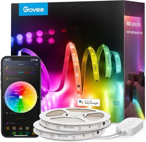 Govee 100ft RGBIC LED Strip Lights, Work with Alexa and Google Assistant by Unknown