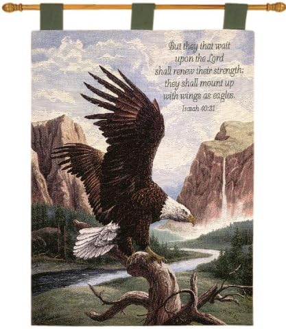 Manual Inspirational Collection 26 X 36-Inch Wall Hanging and Finial Rod, Freedom with Verse by Linda Picken, by Manual+Woodworker