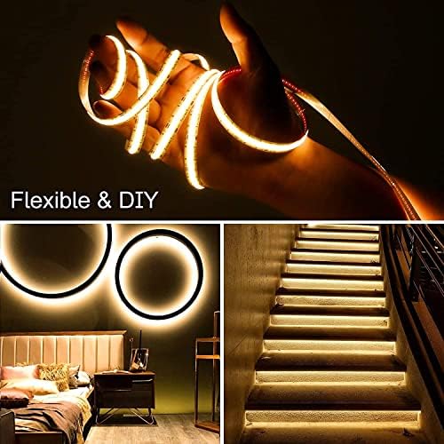 PAUTIX COB LED Strip Light White CCT Tunable 4800LEDs,CRI90+ 24ft/7.5m Dimmable 2700K-6500K 24V LED Tape Light,for Under Cabinet Bedroom Kitchen TV Mirror DIY Lighting(Adapter & Dimmer NOT Included) - Image 6
