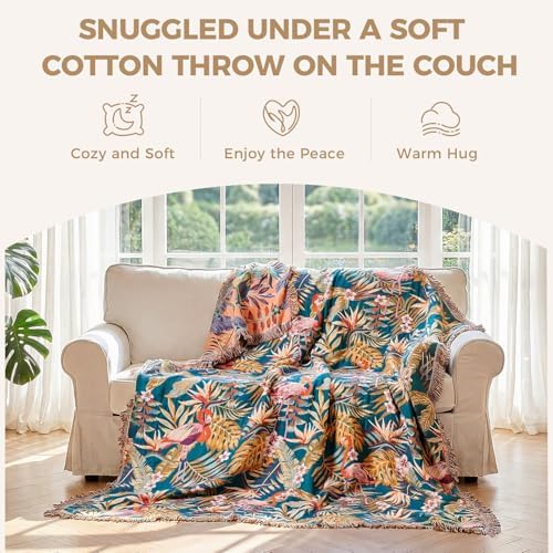 LUTBM Boho Throw Blanket for Bed 60"x80", All Season Cotton Couch Blankets - Image 4