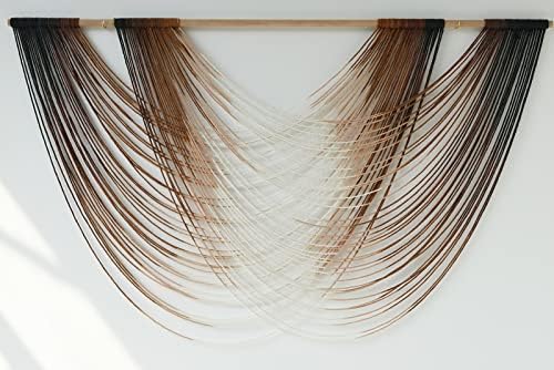 Macrame Wall Hanging Brown Dip Dyed Boho Fiber Art Decor 57"W*35"L - Image 5