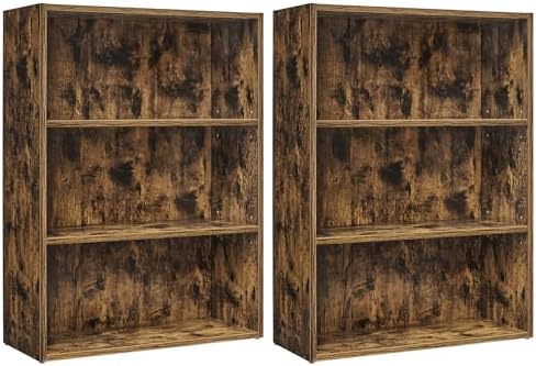 VASAGLE Set of 2 Bookshelves, 3-Tier Open, 23.6 Inches Wide by VASAGLEbySONGMICSHOME
