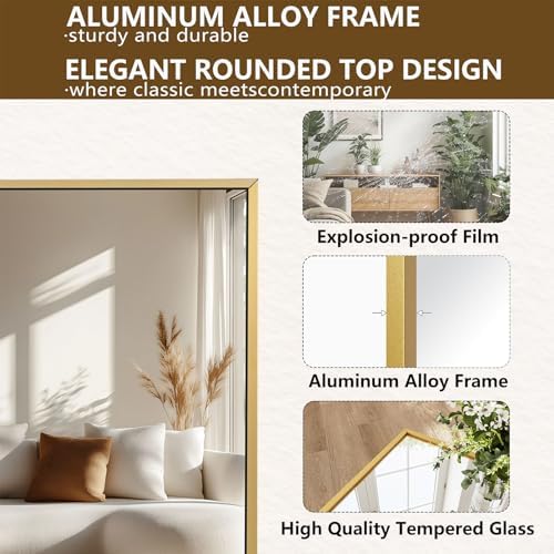 Koonmi 78"x35" Floor Mirror Full Length, Large Gold Mirror - Image 4