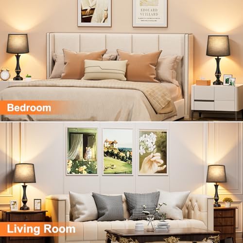 Touch Lamps for Nightstand, 3 Way Dimmable Lamps for Bedroom with USB C+A - Image 6