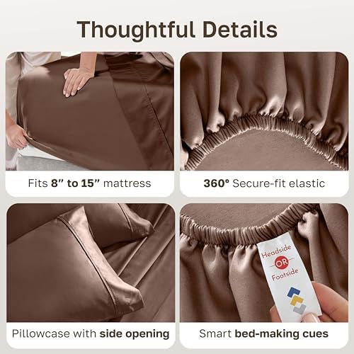 California Design Den Soft 100% Cotton Sateen 3 Pcs XL Twin Bed Sheets Set - Image 5