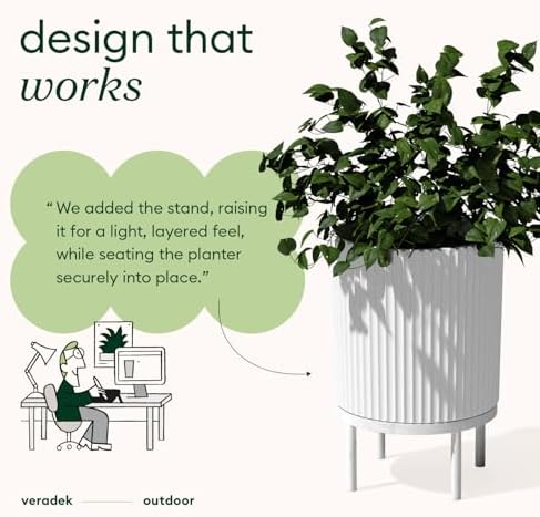 Veradek Demi Series Raised Planter - Round Planter with Stand - Image 5