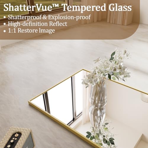 Koonmi 64"x21" Floor Mirror Full Length, Large Gold Mirror - Image 2