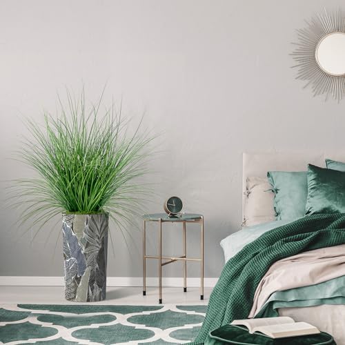 Artificial Tree in Modern Planter, Fake Onion Grass Silk Tree for Indoor and Outdoor Home Decoration - 55" Overall Tall (Plant Pot Plus Tree) - Image 5