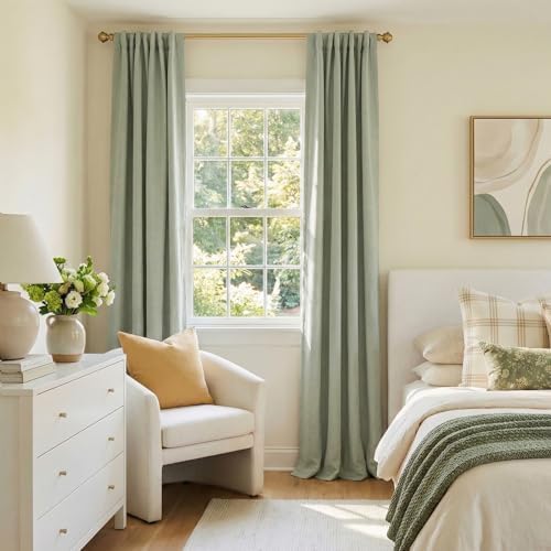 Sage Green Total Blackout Curtains for Bedroom 102 Inches Long - Image 5