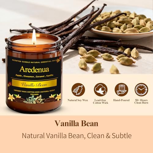 Vanilla Bean Odor Eliminating Candles, 7 oz Soy Scented Candle - Image 2
