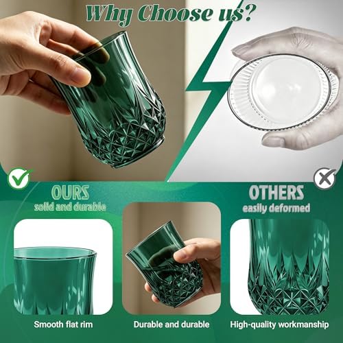 12 Pack Plastic Stemless Wine Glasses, 12oz Unbreakable Wine Cups - Image 3